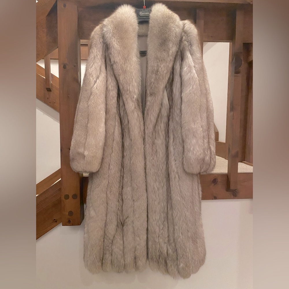 Custom Vintage White Fox Fur Coat